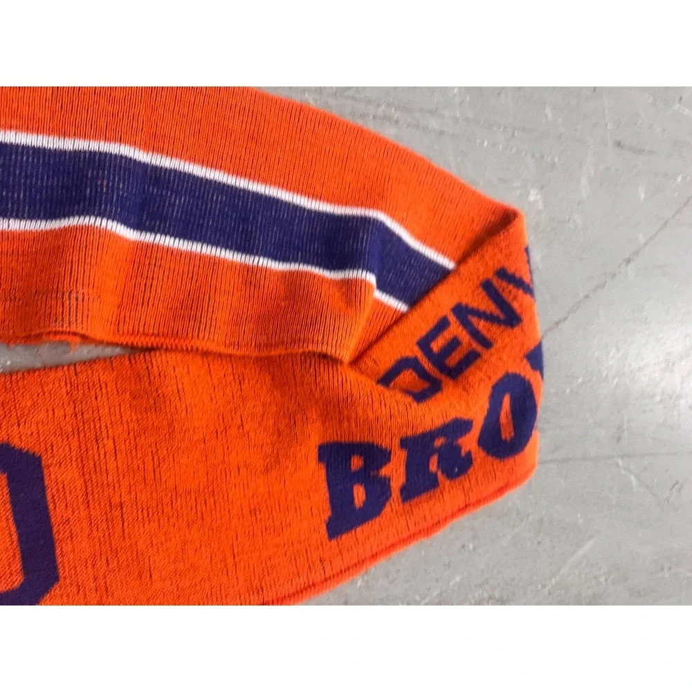 Denver Broncos Scarf Orange Blue Knitted Fringe Trim NFL‎ Go Broncos Vintage